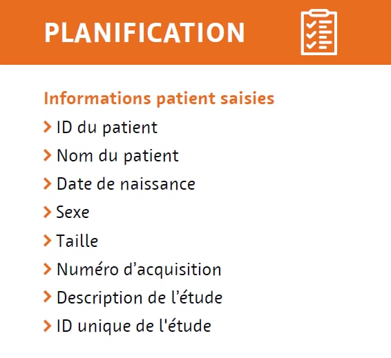 Planification – informations patients saisies