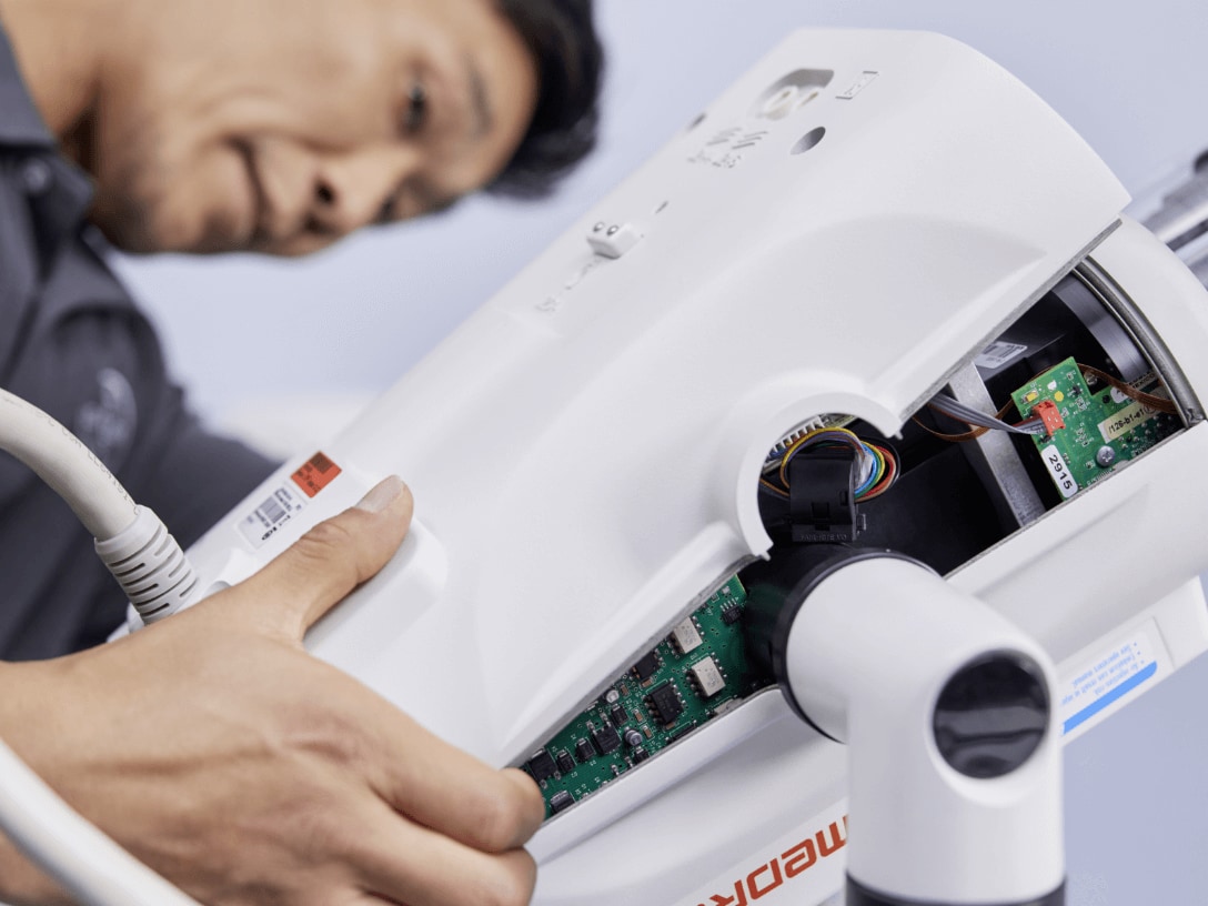 A man doing service of the device
